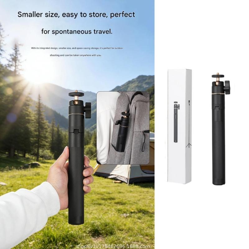 Aluminum Alloy Extendable Selfie Stick Tripod With 360Degree Rotation Ball Head Up To 1.5m for Outdoor Sports,Travel