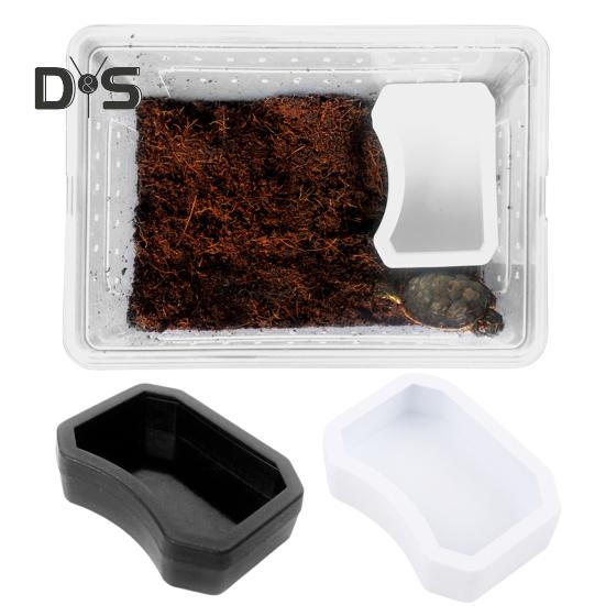 Reptile Water Bowl Plastic Food Grade Water Box Feeder Reptile Food Water Dish Pet Aquarium Ornament
