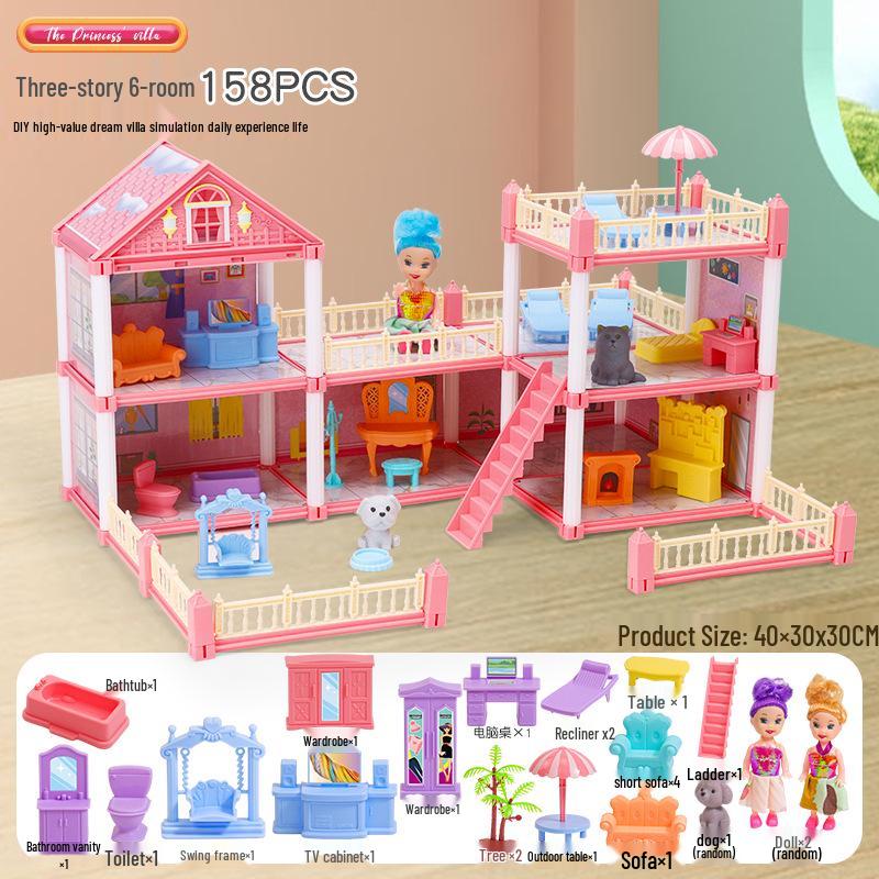 Princess Dream Castle Dollhouse DIY Set for Kids - Perfect Role-Playing Gift for Girls