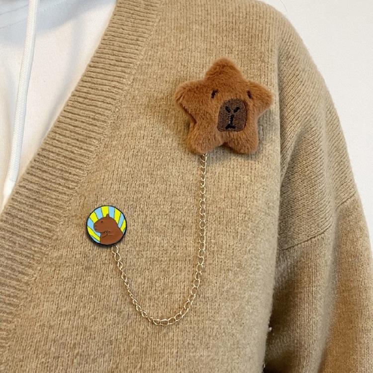 Stylish Cartoon Capybara Brooch Alloy Material Animal Badges Cartoon Brooch