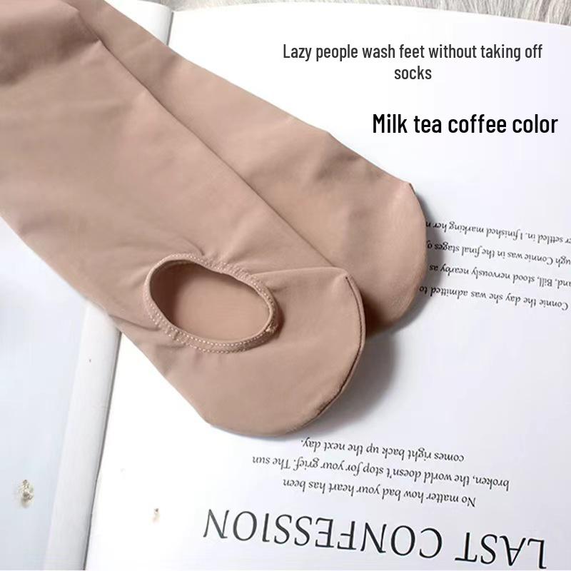 

Жіночі чорні шовкові колготки без шкарпеток великого розміру з маскуючим візерунком «драбинка» для весни та осені Small Size 80-120 lbs