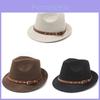 Vintage Suede Felt Hat With Knot And Embroidery For Men Women