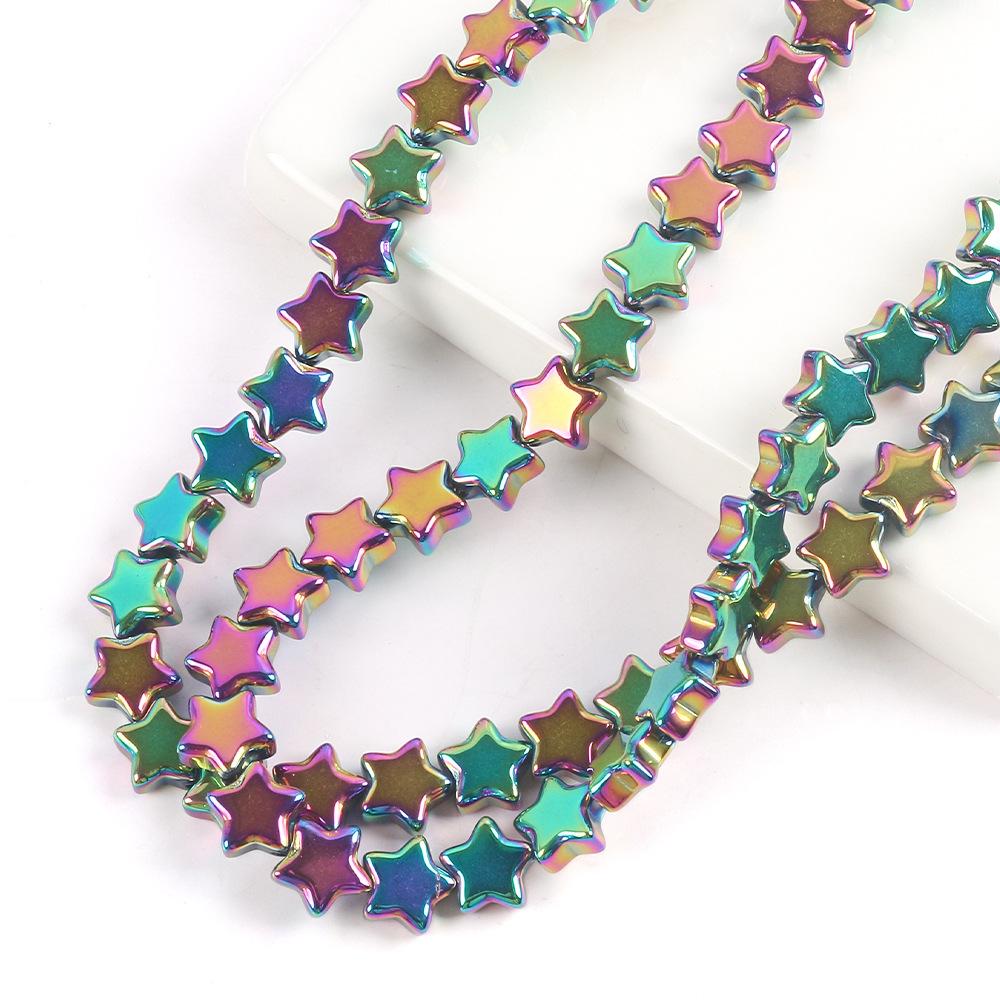 

8/10 мм Цветное покрытие Пентаграмма Бусины Стеклянная Звезда Рассыпные Бусины Сделай Сам Ручная работа Бусы Материал для Ожерелья Ювелирные Аксессуары 10mm 20 pcs