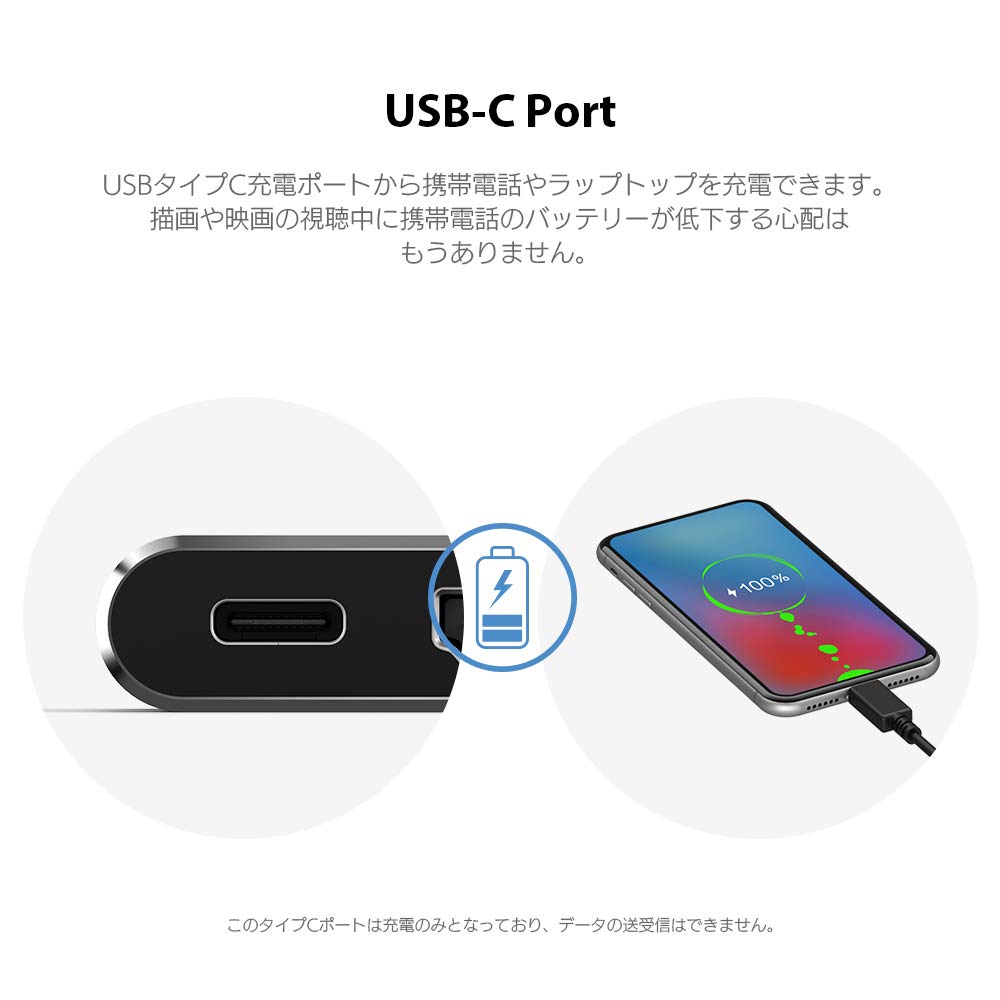 XPPen Multi-Function Adapter for Pen Tablets, USB Type-C to HDMI/USB 3.0/USB Type-C Adapter ACW01