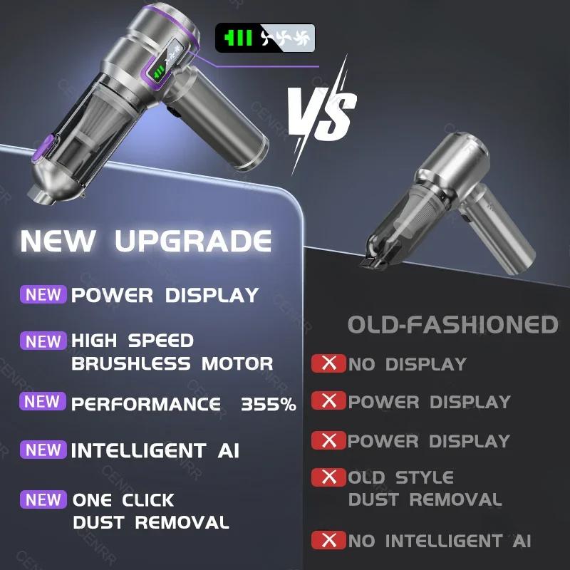 New 998000PA Car Vacuum Cleaner Rechargeable Cordless Portable Powerful Mini Car Vacuum Cleaner for Home Handheld Blower Car Cleaner