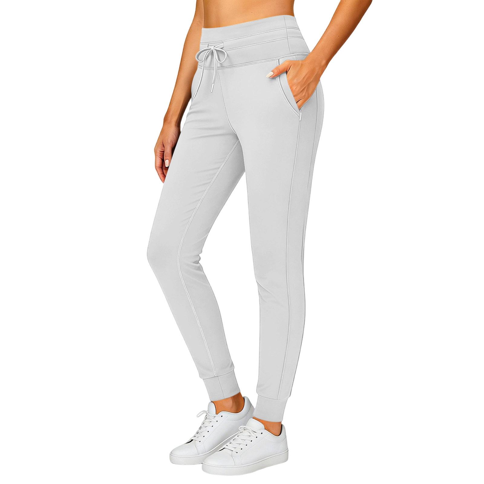 

Women s -Color High-Waisted Yoga Leggings With Zipper Pockets XL білий