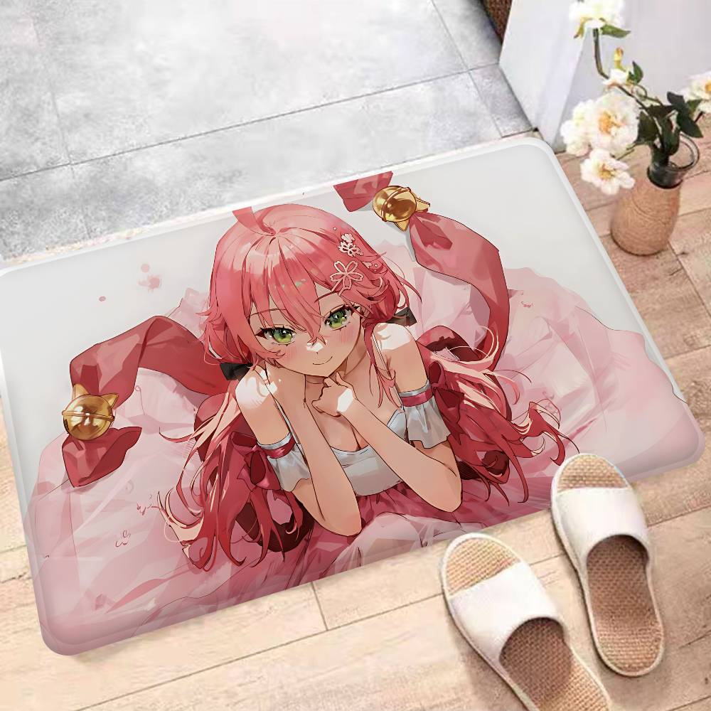 Hololive Sakura M-miko Bath Mat Kids Room Bedroom Decoration Balcony Anti-Slip Doormat Living Room Alfombra