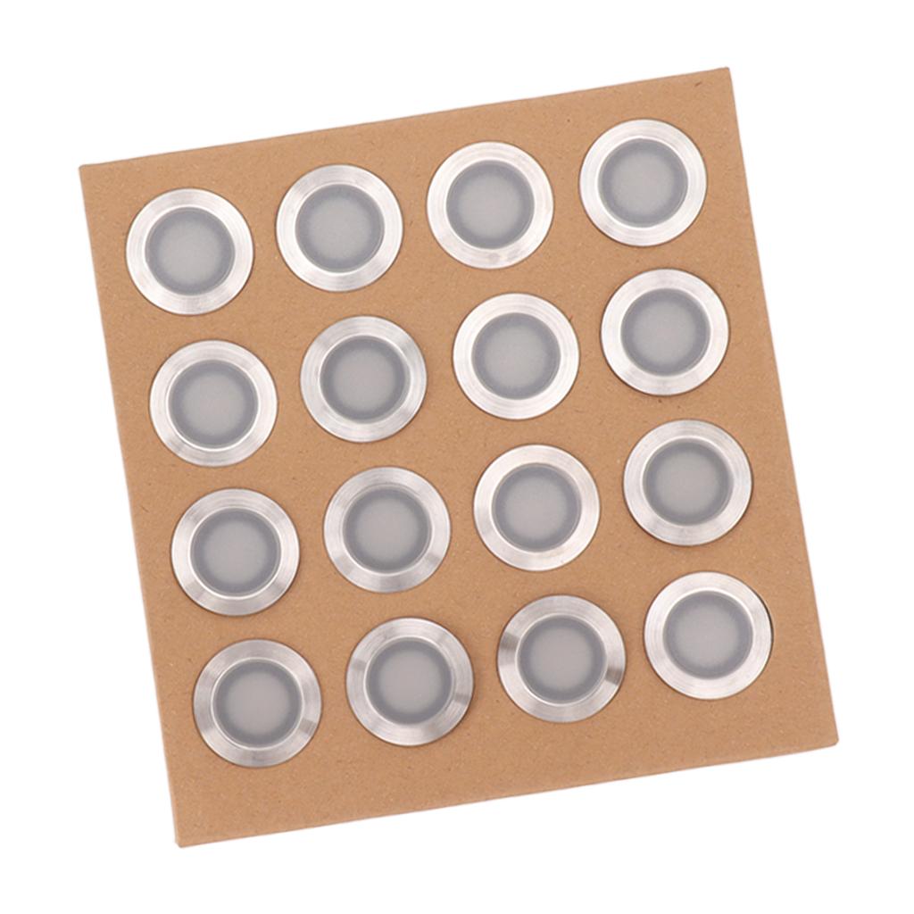 16PCS LED Deck Light Stainless Steel PC IP67 Waterproof In Ground Lamp for Garden Yard Stair