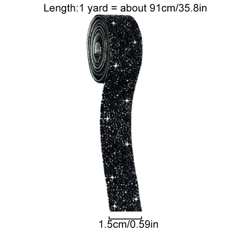 1 Yard Garment Accessories Multicolor Sewing Ribbon DIY Hot Fix Strass 1.5cm Rhinestones Appliques Tape Trim