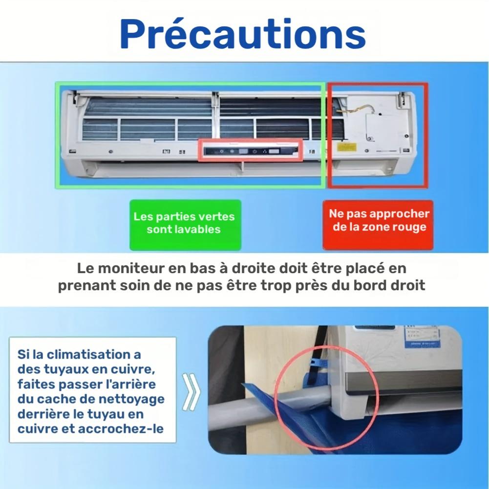 Air Conditioning Cleaning Cover Hanging Air Conditioning Water Washing Bag Reusable Summer Cleaning Tool with Drainage Pipe