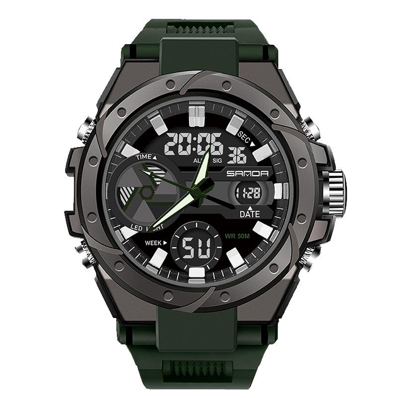 Sanda Men's Multifunctional Waterproof Luminous Military-Style Outdoor Sports Electronic Watch