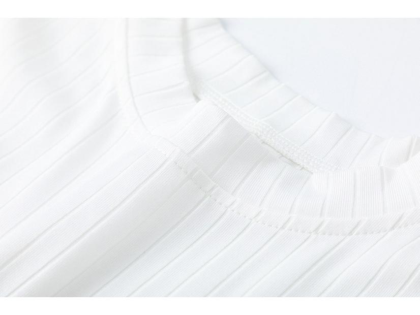 2025 Spring/Summer Women's Slimming Round Neck Rib Knit Maxi Dress