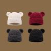 Knitted Brimless Bear Ear Hat for Outdoor Activity Windproof Winter Breathable Hat All Matching Warm Hat for Women Teens