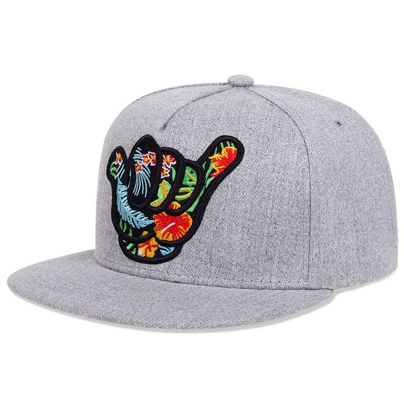 

Unisex Colorful Fingers Embroidery Hip-hop Hats Outdoor Adjustable Casual Baseball Caps Sunscreen Hat сірий