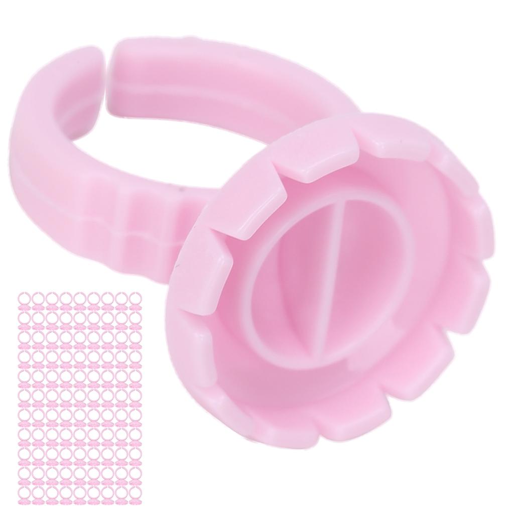 100pcs Disposable Eyelash Glue Ring Cup Eyelash Extension Glue Holder Accessory