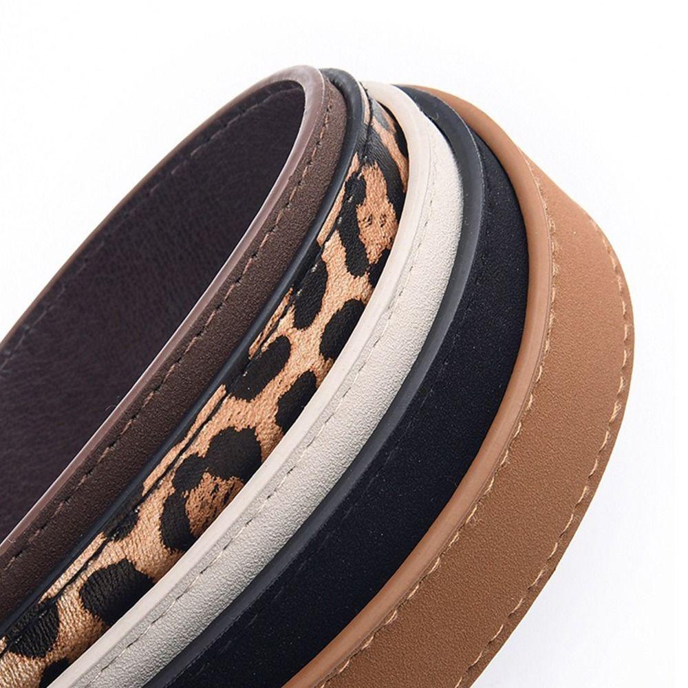 High-End Women's Belt Leopard Pattern Dress Jeans Belt Retro Leather Waist Belt  Streetwear
