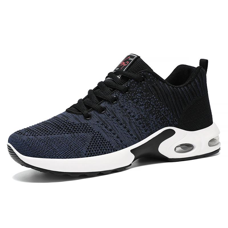 Cross-Border Plus Size Men's Summer Fly-Knit Air Cushion Sneakers - Breathable Casual Mesh Running Shoes