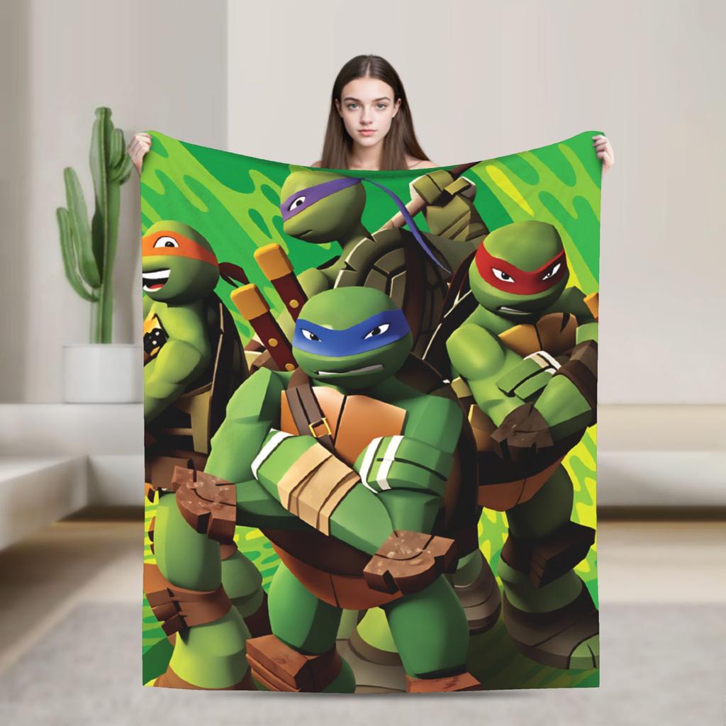 TMNT Game Blanket Quality Soft Throw Blanket Autumn Girls Boys Living Room Graphic Bedspread