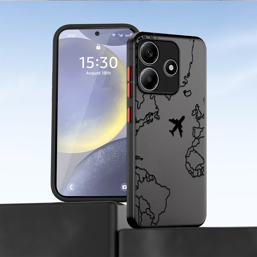 Case for Xiaomi Redmi Note 14 10 11 A4 9S 12 13 Pro Plus 14C 13C Funda Back Phone Cover Travel Airplane Route