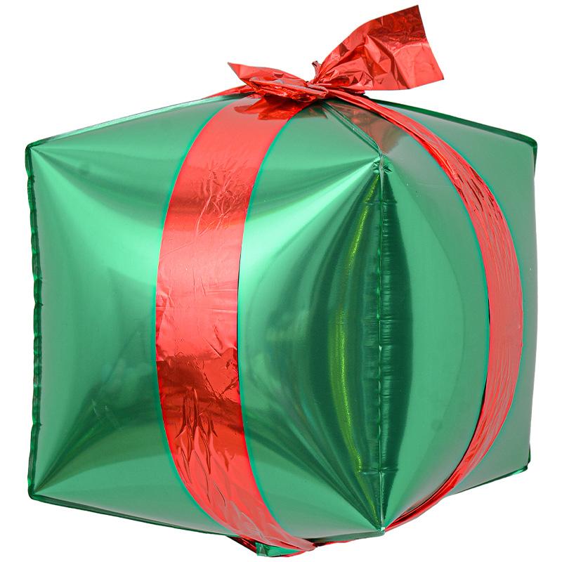 4D Aluminum Film Balloon 10 Inch 18 Inch 22 Inch Three-Dimensional Ball Square Birthday Christmas Party Gift Box Decorative Props