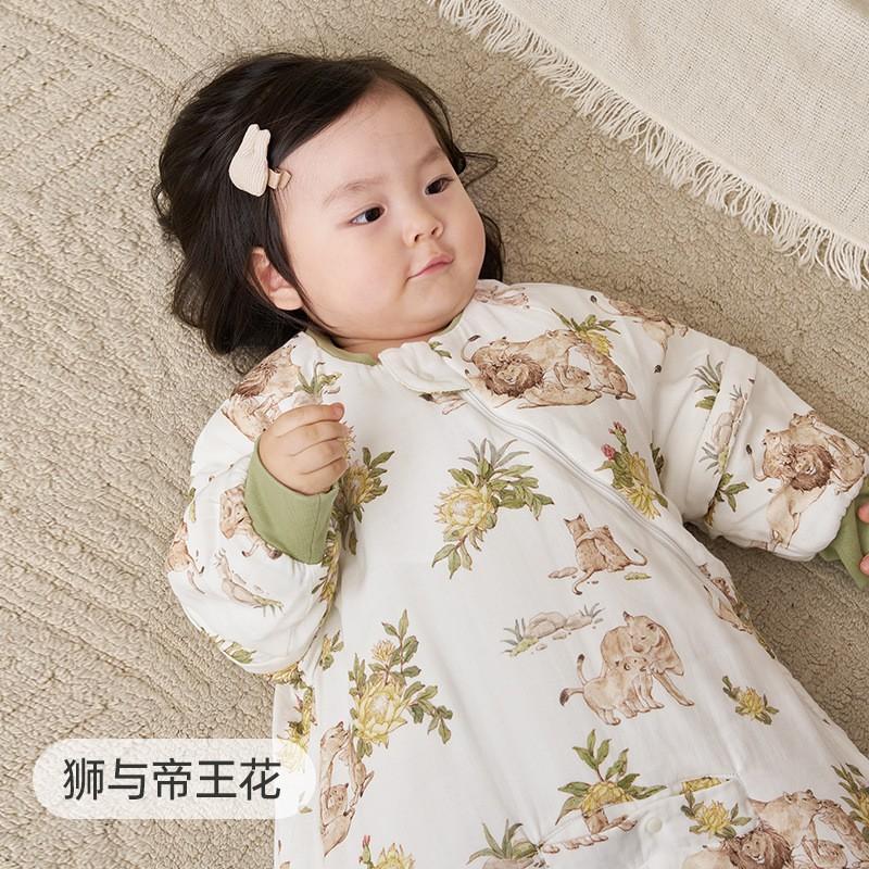 Baby Sleep Sack With Leg Cover Bamboo Cotton Thermal Wear Infants 0-12 Months Winter Warm Sleeping Bag