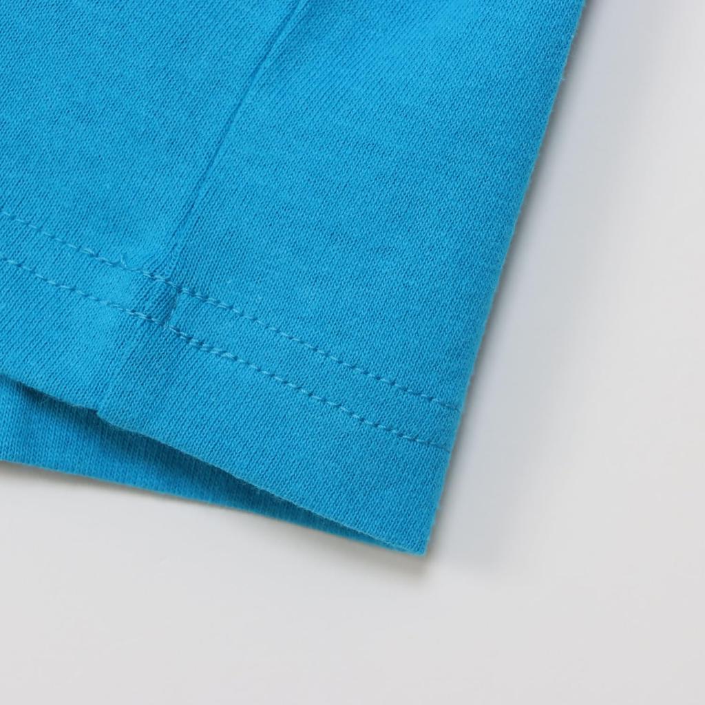 Champion Script Logo Short Crew Binder Rubber Aqua Size 160 Kids' T-Shirt, Sleeve, Neck, 100% Cotton, Neck, Print, Basic, Blue, (CK-Z302)