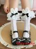 Lolita Girl Cotton Ankle Socks With Heart Pattern And Lace Trim For Spring Wear