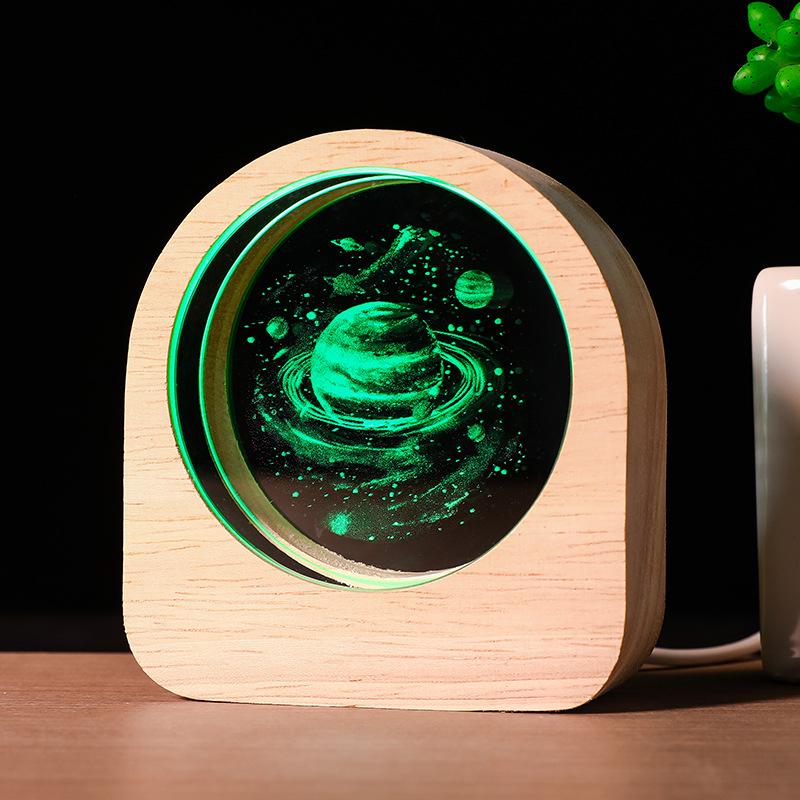 Luminous Crystal Ball Starry Sky Crystal Ball 3d Inner Carving Glowing Night Light Tabletop Ornament Creative Holiday Gift