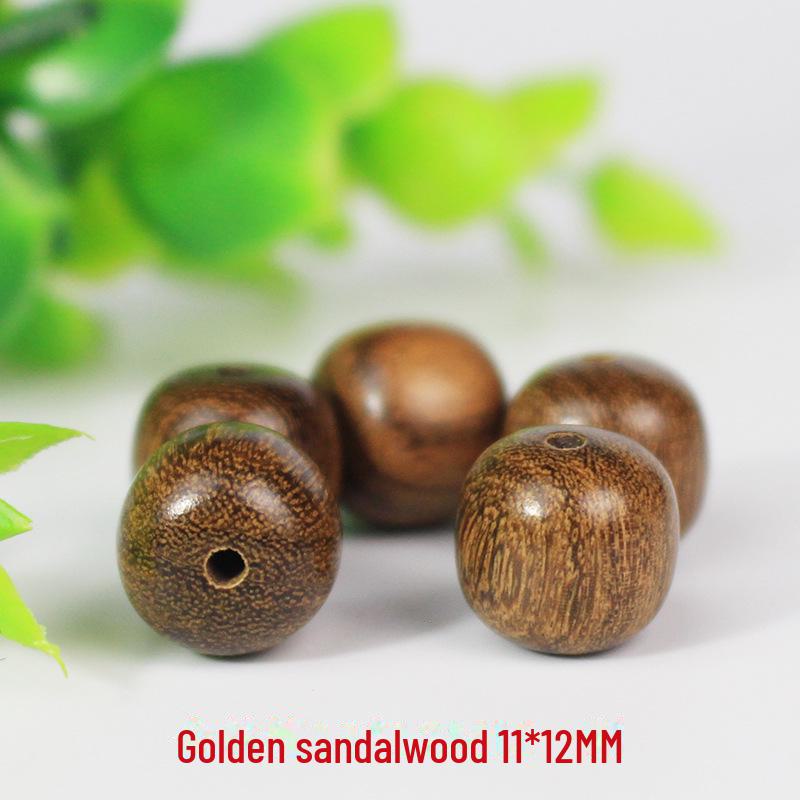 

Браслет из сандаловых бусин-бочек: Бусины россыпью из розового дерева, желтого сандалового дерева, золотистого шелка для аксессуаров размером 11x12 мм.