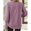 Spring/Summer Women's Plus Size V-Neck Solid Color Loose Fit Shirt
