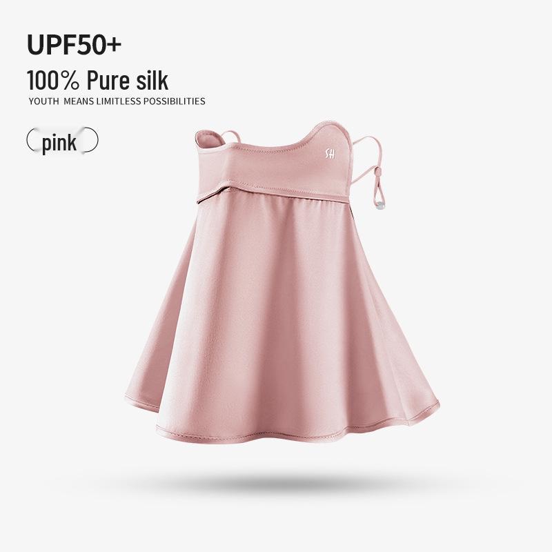 Women's Summer Mulberry Silk Facekini: Sun & Eye Protection, Breathable, XKZ55