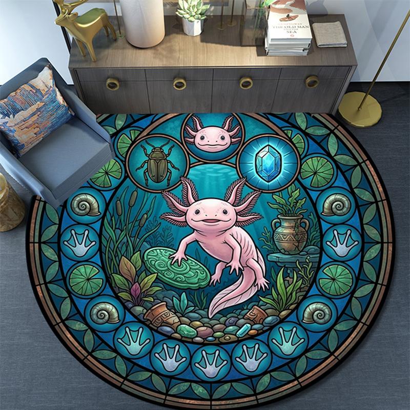 Forest Creatures Glass Round Area Rug Under Office Chairs Bedroom Living Room Home Decor
