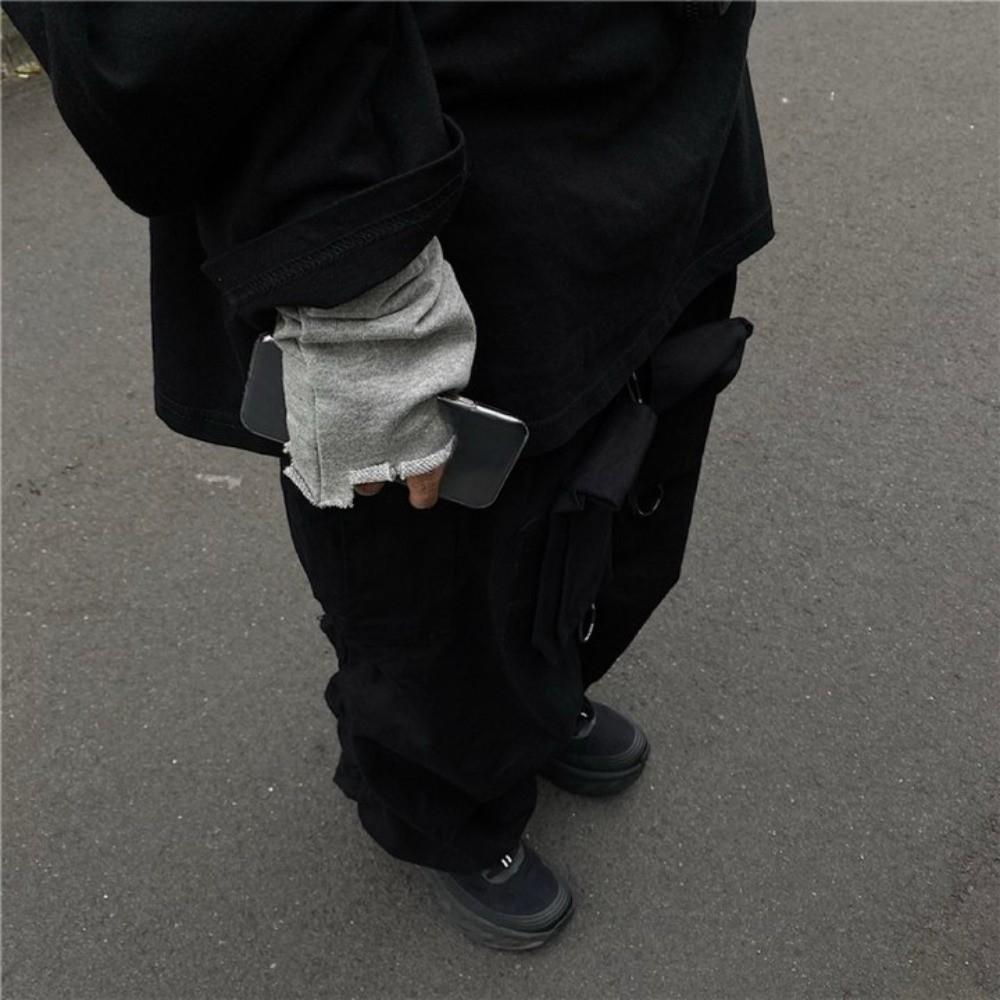 Trends Grunge Style Fingerless Gloves Hip-hop Ripped Mittens Irregular Tear-edge Gloves  Daily
