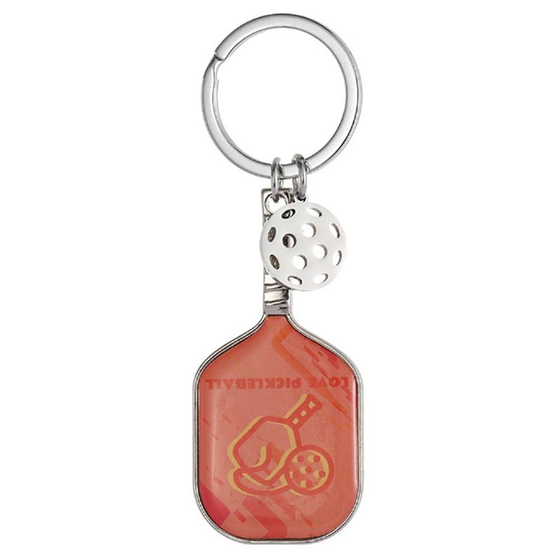 Creative Zinc Alloy Pickleball Racket Keychain Pickle Sports Keychains Simulation Sports Equipment Pickleball Paddle Keychains