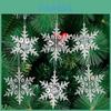 Elegant Transparent Snowflake Christmas Tree Ornaments Creative Reindeer Hanging Decorations