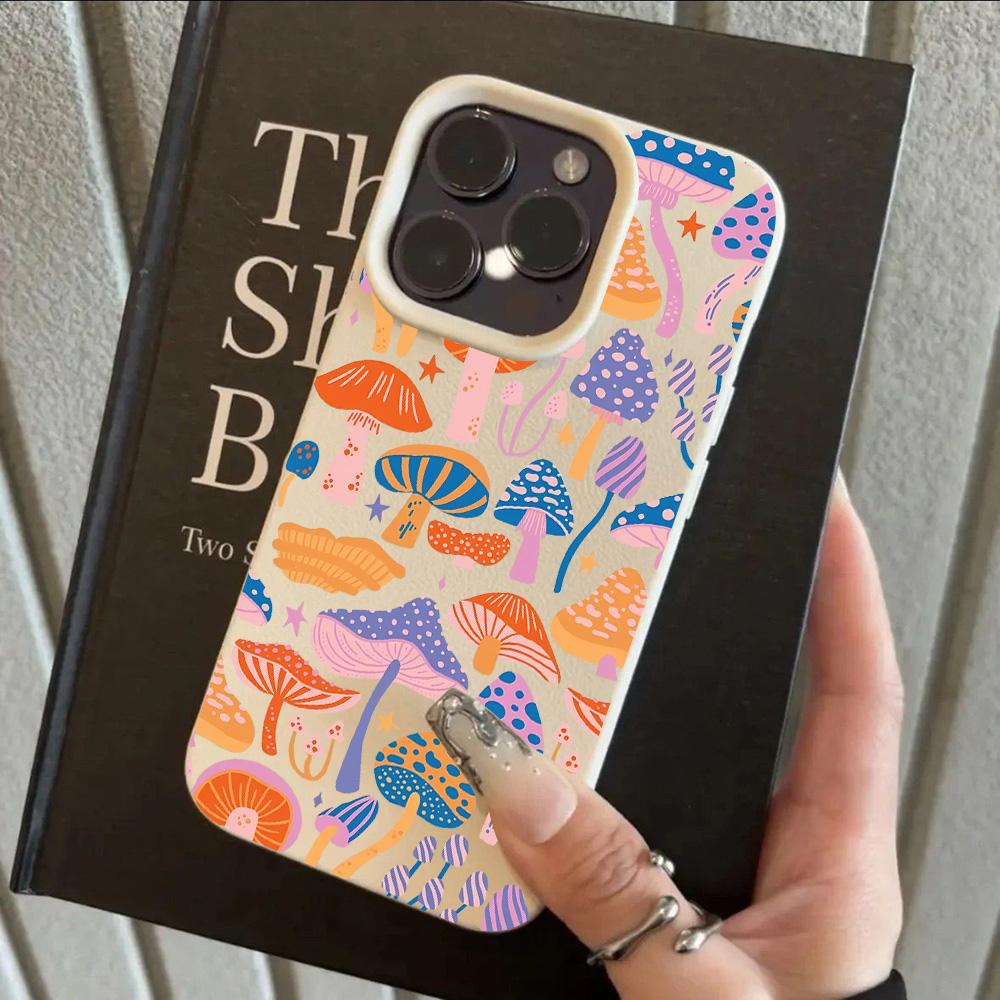 HOT Luxury Watercolor Flower Lichee leather pattern Phone Case For iPhone 17 16e 16 15 14 13 12 11 Air Pro Max Plus X XR XSMax