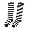 Women Striped Knee-high Socks Colorful Stretchy Knee-length Socks Ribbed Leg Warmers for Costume Party Street Daily Wear