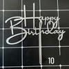 50-Piece Happy Birthday Acrylic Cake Decoration Inserts - Creative English Design for Prosperity, Health, and Longevity
