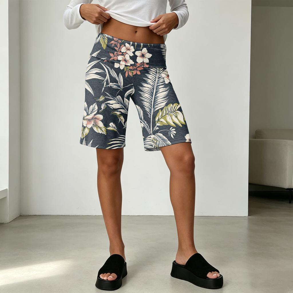 Women's High Waist Wide Leg Shorts Casual Summer Vacation Floral Print Loose Fit Comfortable Beachwear