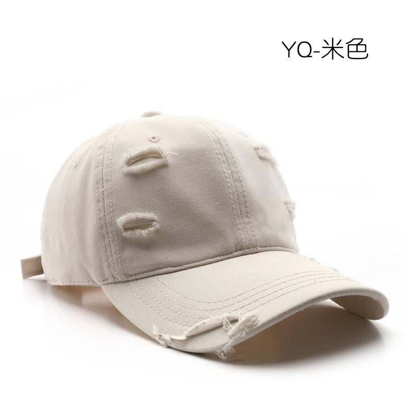 Personalized Women's Spring and Autumn Solid Color Light Board Washed Hole Cap Outdoor Men's Sports Sunscreen Baseball Cap