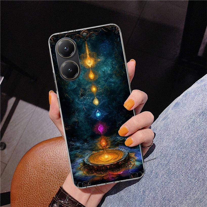 Yoga Chakra Spirituell Energi Universum Phnoe Fodral för Xiaomi Poco X5 X6 X7 Pro X4 Gt F7 Ultra M8 M7 Redmi 15C 15 13C 13 12C 12 Un