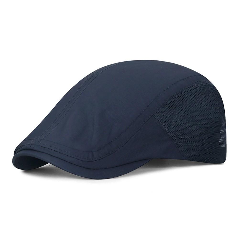 Retro Breathable Beret Men's Hat Mesh Speed Drying Newsboy Cap Adjustable Thin Sun Hats Spring Summer