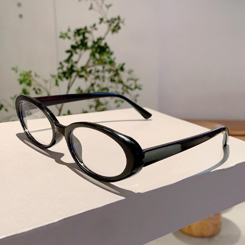 Oval Optical Frames Women Fashion Vintage Candy Color Decor Glasses Trendy Korean Style Non-prescription Casual Eyewear