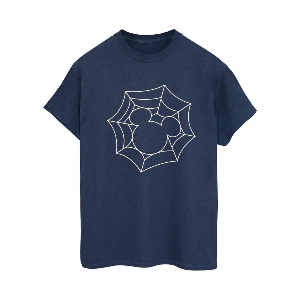 Disney Womens/Ladies Mickey Mouse Spider Web Cotton Boyfriend T-Shirt