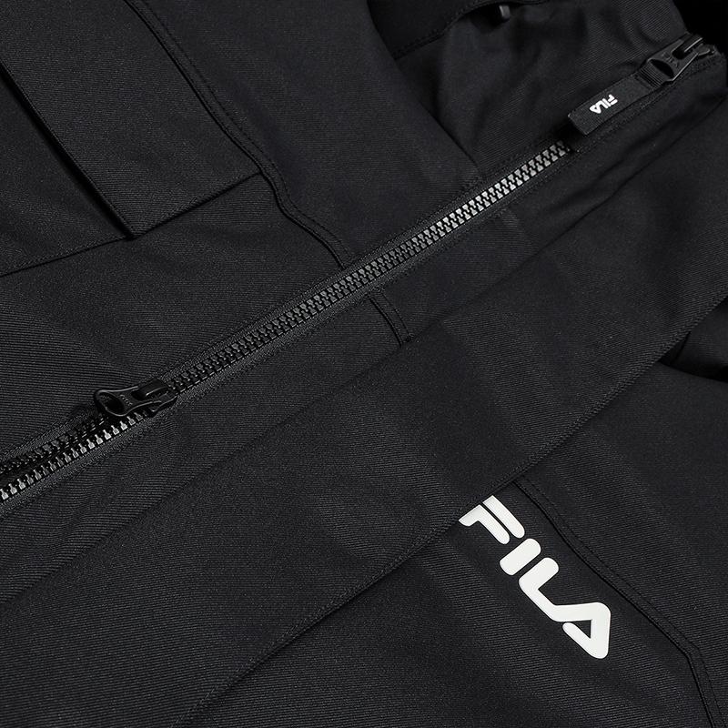 Fila Original Fashion Casual Versatile Mid-Length Hooded Down Jacket Men Outerwear Black F11M549902FBK