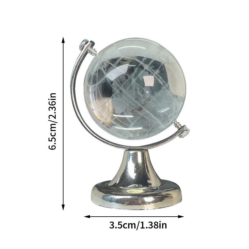 Ins Mini  Globe Transparent Earth Globe Ball Glass Miniature Ornament Educational Toys Home Decor Gift Office Decoration