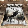 Homewish Safari Deer Bear Duvet Cover Set 2Pcs/3Pcs Woodland Jungle Animal Wildlife Bedding Set Rustic Farmhouse Bed Set