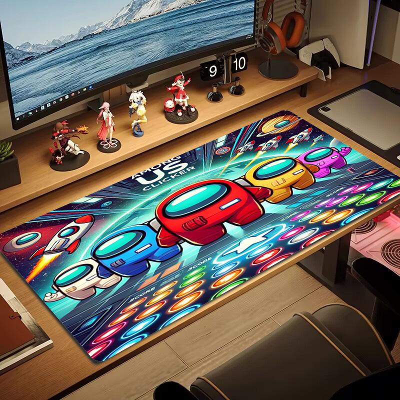 Among Us Color Mouse Pad Large Gaming Table Cushion Non-slip Laptop Tablet Big Mousepad XXL Mat Mini PC Playmat With Lock edge