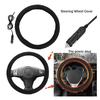 Winter Steering Wheel Cover 12V Plug-in Winter Heated Steering Wheel Protector for Road Trip Travel Daily Commute Adventure