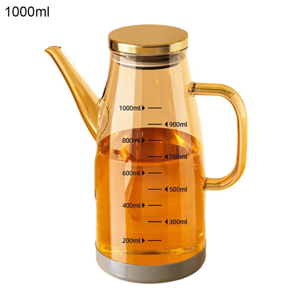 Large Capacity Glass Oil Pot Food-grade Oil Storage Container Oil Dispenser Bottle  Household